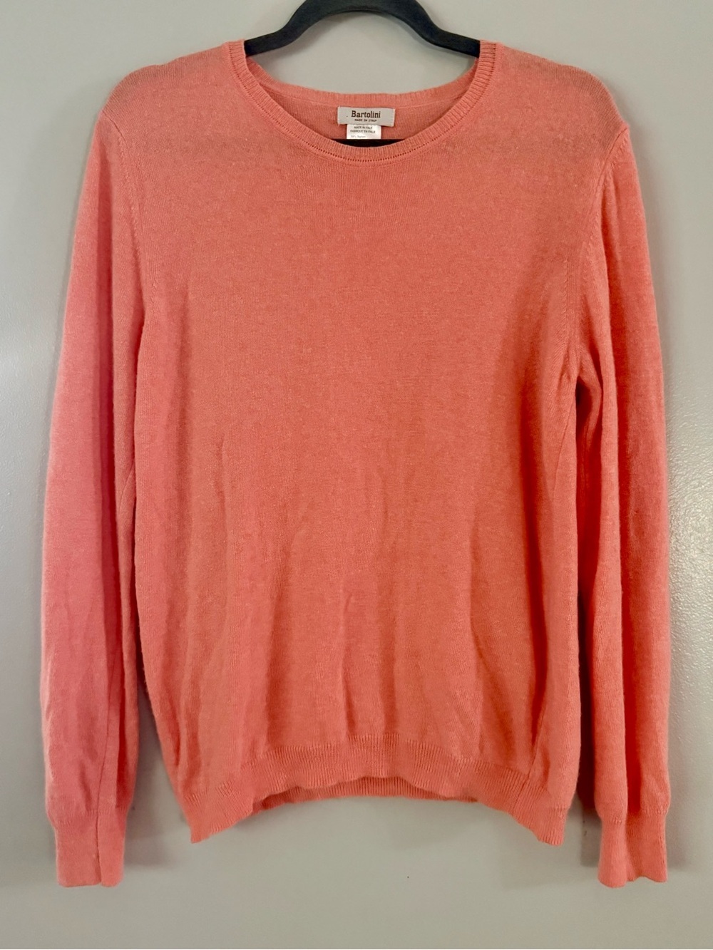 Bartolini by Benedetta Pink Peach Cashmere Blend Knit Crewneck Sweater Size S/M